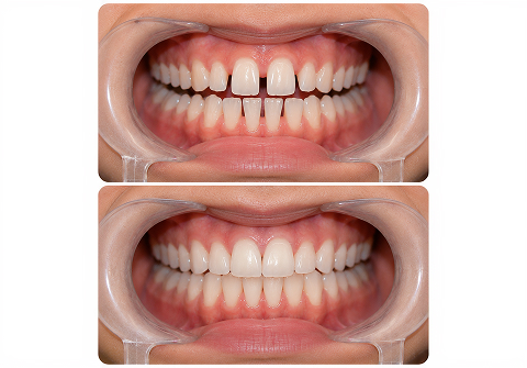 Gaps between teeth Before and After